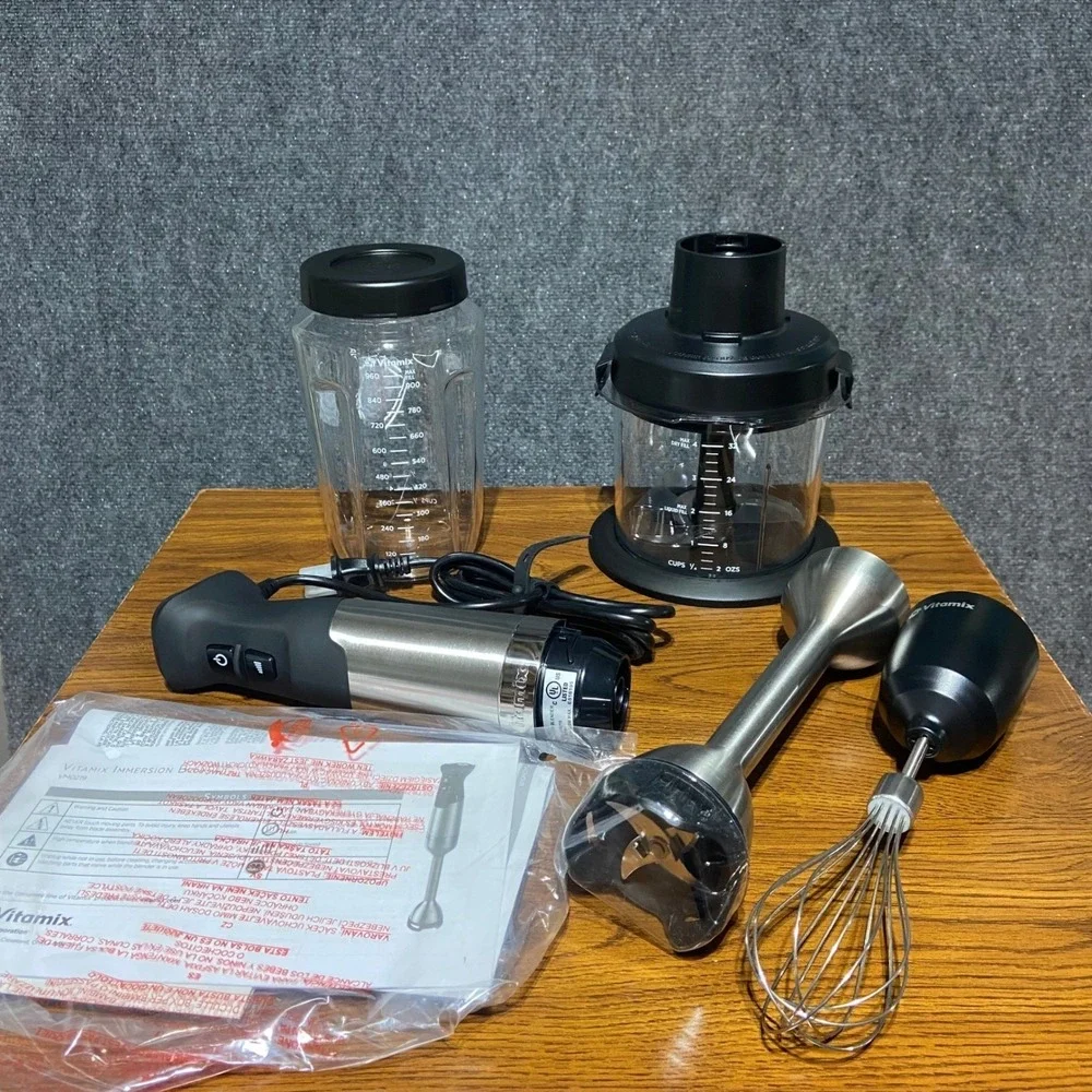 Vitamix Immersion Blender Bundle VM0219 625W Stainless Steel Whisk Chopper Jar